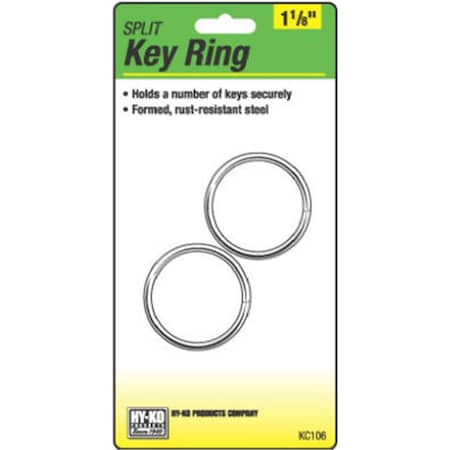Hy-Ko KC106, 1.62 in. Split Key Ring, PK5 886259